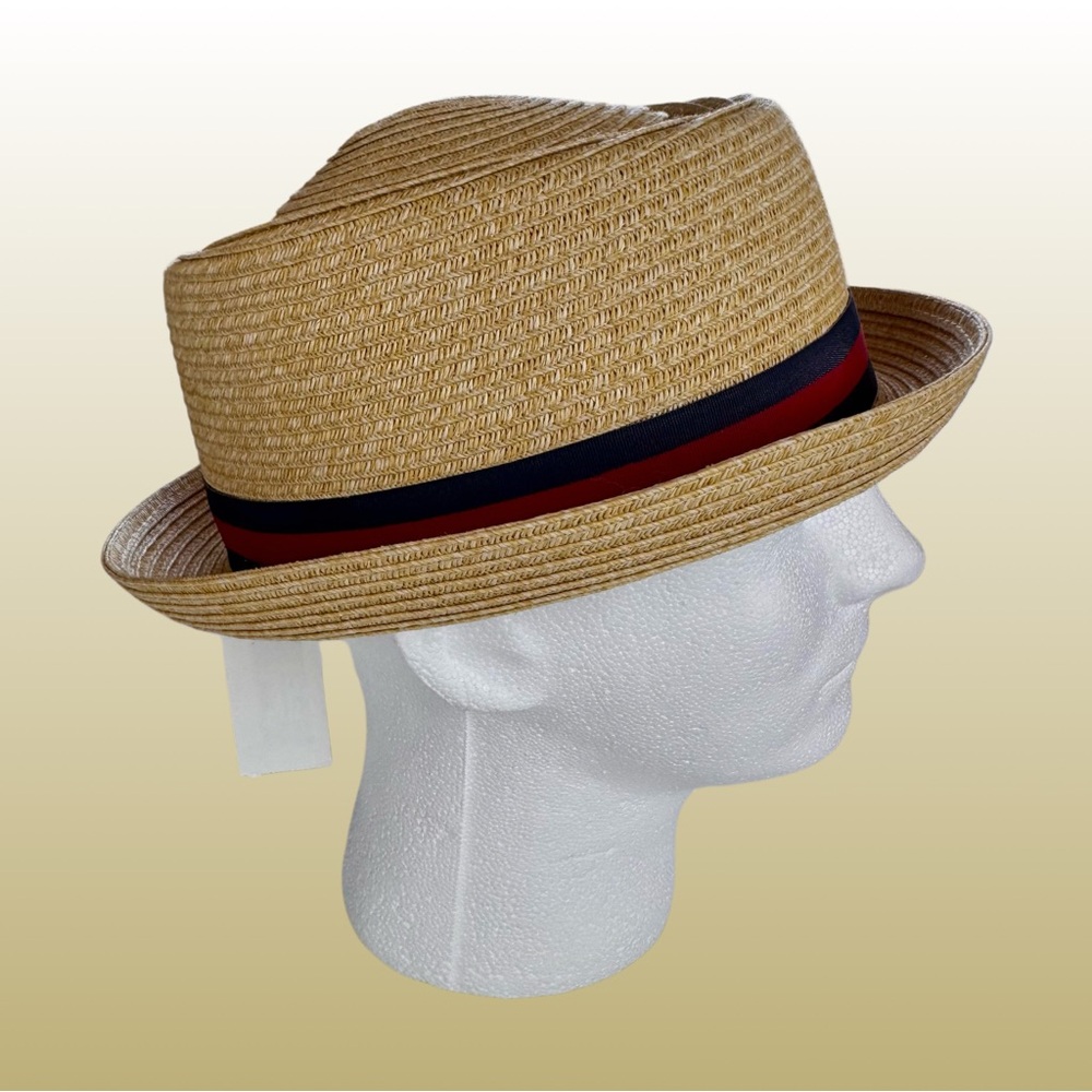 Cremieux Fedora with Blue/Red “38” Band Resortwear Casual Vacation Golf - Picture 6 of 9